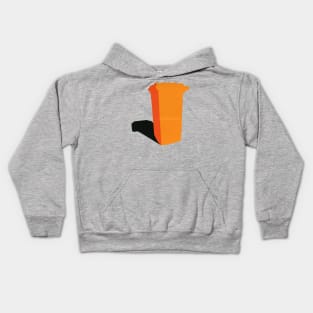 Orange Garbage Bin Kids Hoodie